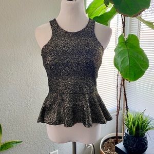 Silver sequins peplum top